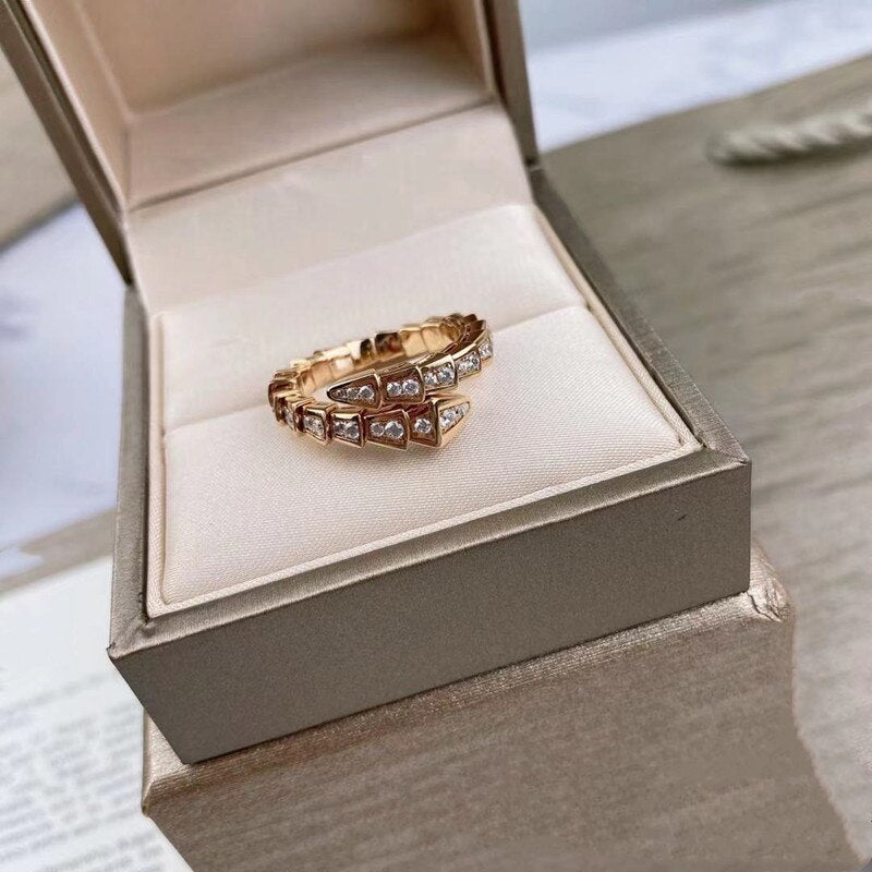 Zircon Snake Bone Ring For Women