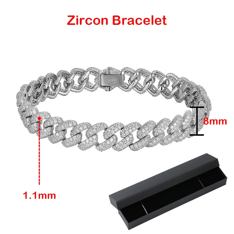 18k Gold Plated Cuban Link Bracelet Made With High Carbon Diamonds
