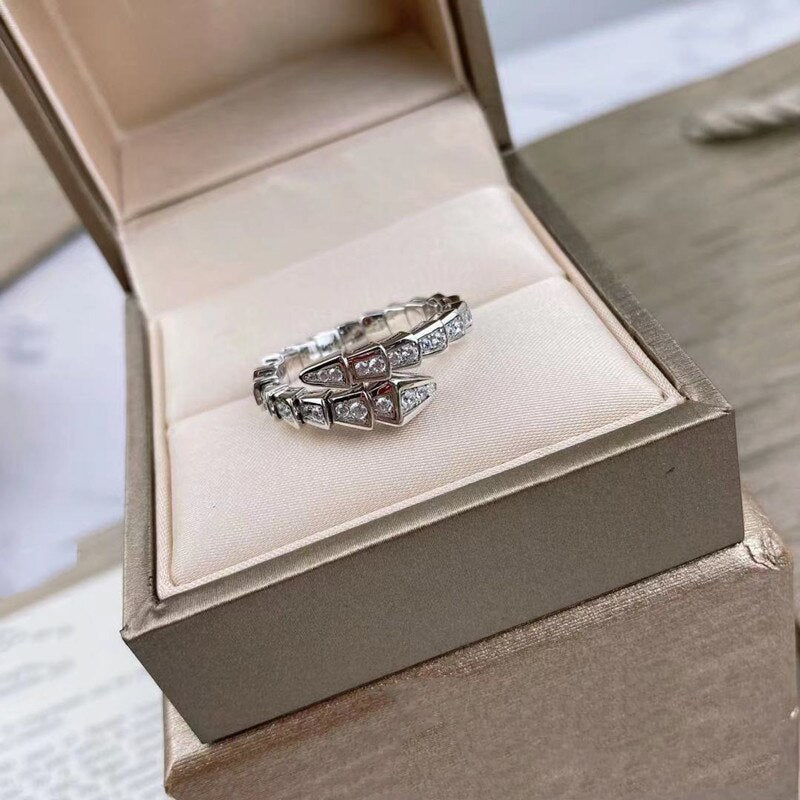 Zircon Snake Bone Ring For Women
