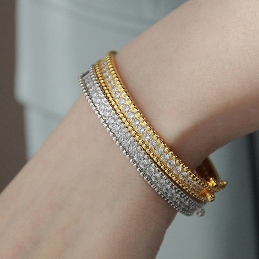 High Quality Diamond Bangle Bead Bracelet