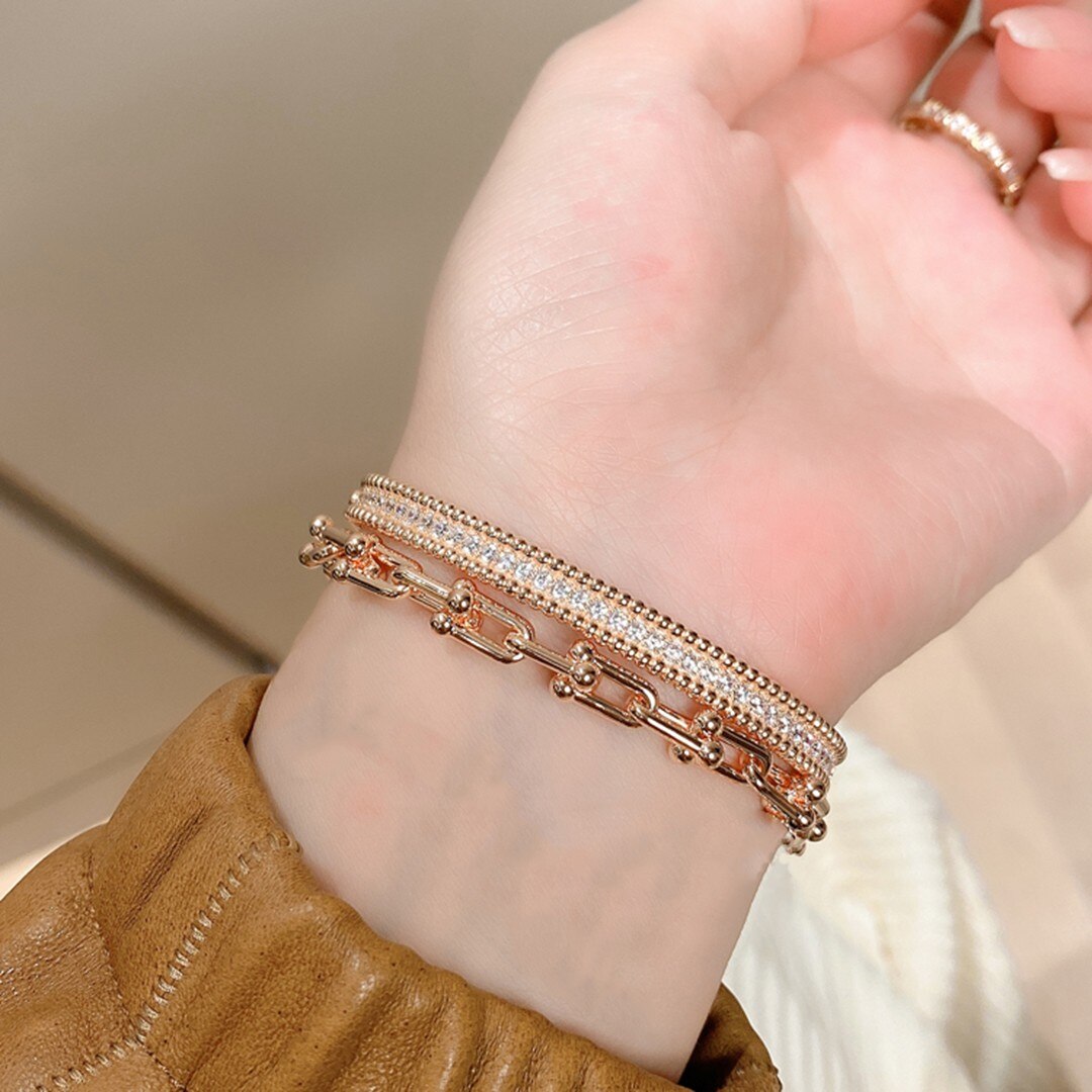 High Quality Diamond Bangle Bead Bracelet