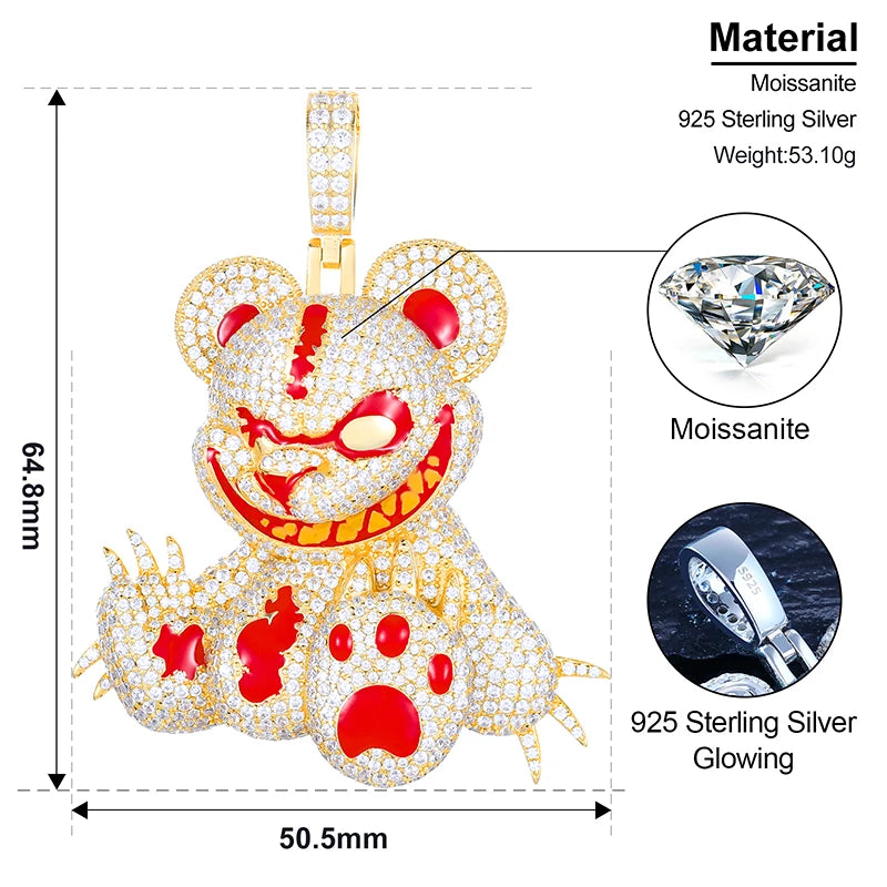 Luxury VVS Moissanite Gremlin Pendant