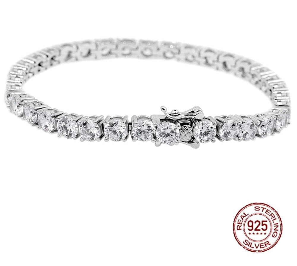 4mm Tennis Bracelet Fully Iced Out Diamond Paved