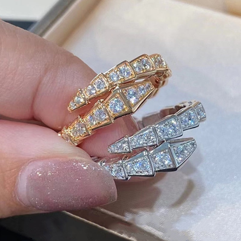 Zircon Snake Bone Ring For Women
