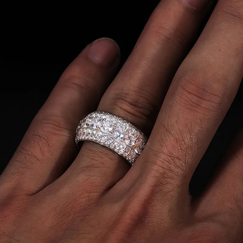 VVS1 Diamond Moissanite Ring With Paved Setting