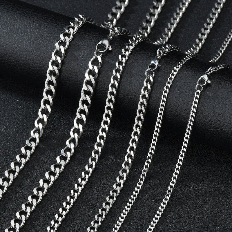 3,5,7mm Stainless Steel Cuban Link Chain