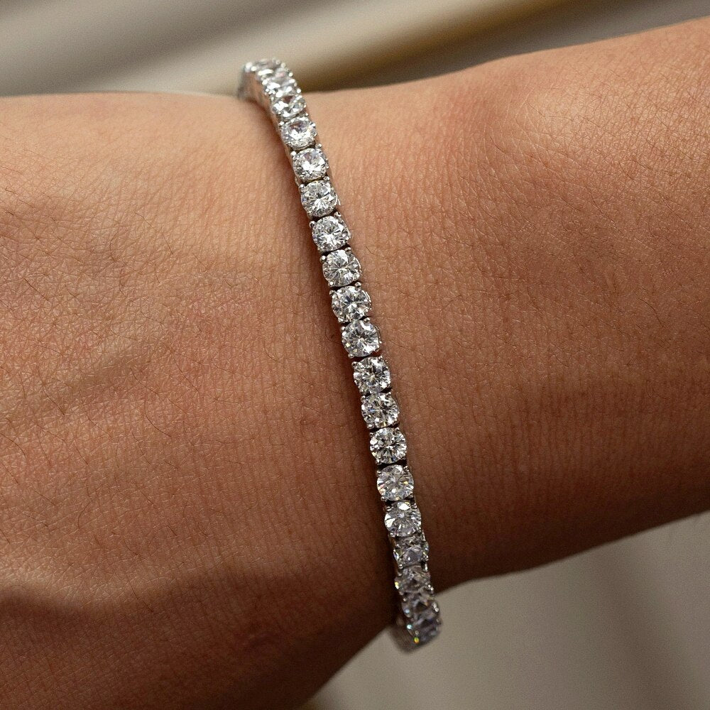 4mm Tennis Bracelet Fully Iced Out Diamond Paved