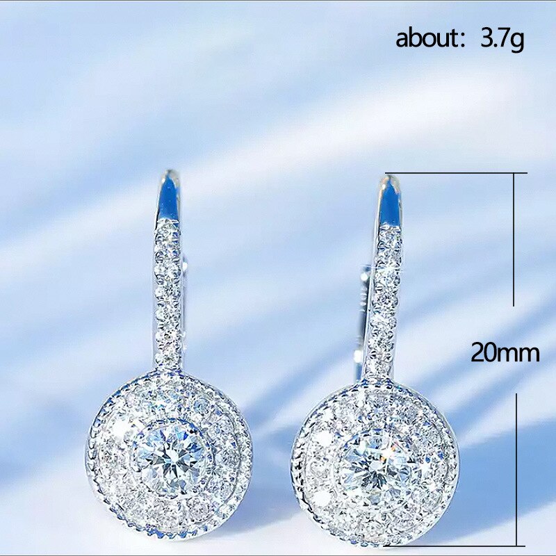 Zircon Round Crystal Hoop Earrings For Women