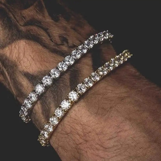 Moissanite Diamond Gold Plated Tennis Bracelet
