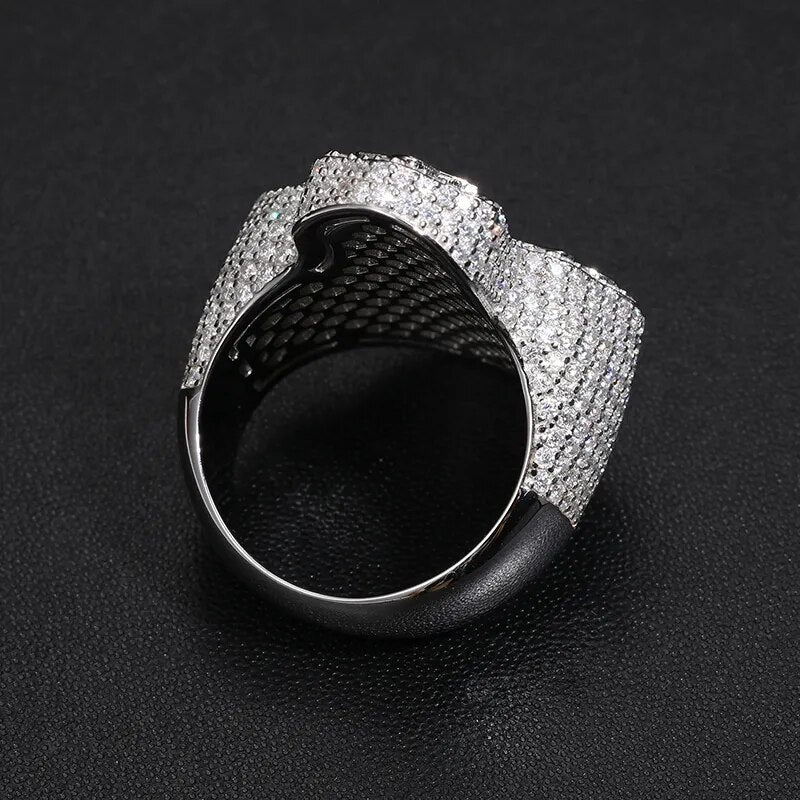 Baguete Bling Cross 925 Silver D VVS Moissanite Diamond Ring Passes Diamond Testers