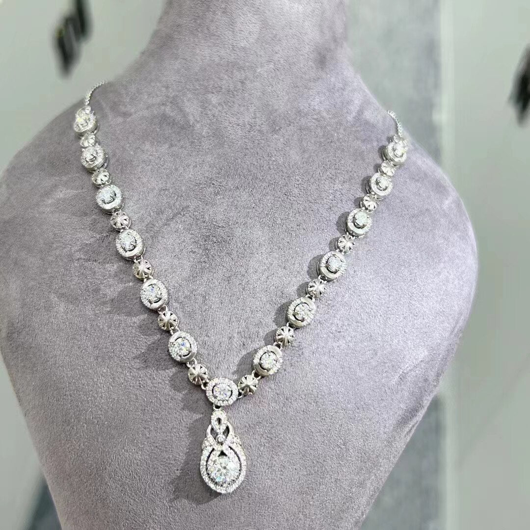 Classic Moissanite Full Diamond Pendant Necklace