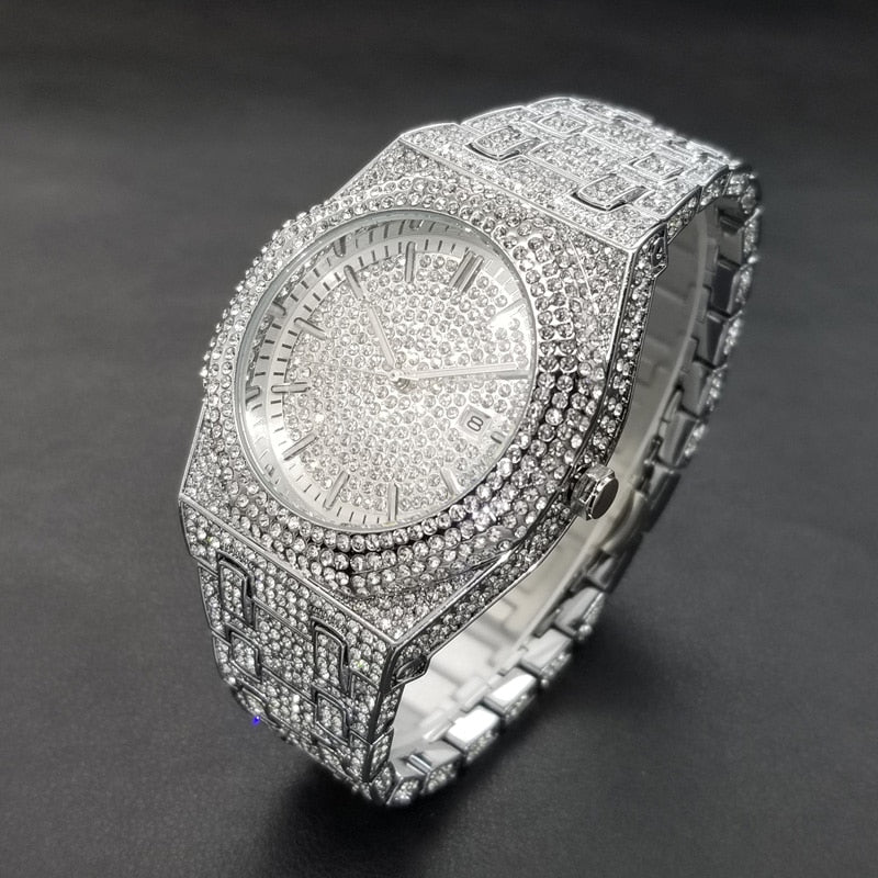 Iced Out Luxury Diamond Quartz Watch