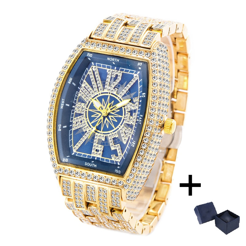 Iced Out Luxury Diamond Waterproof Watch