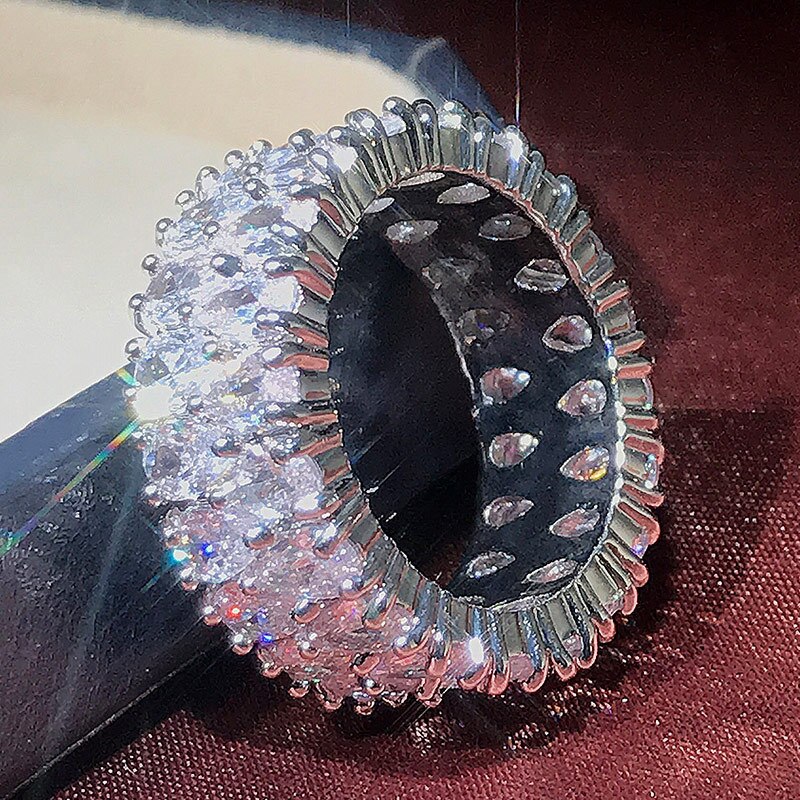 925 Sterling Silver Zircon Stone Ring for Women