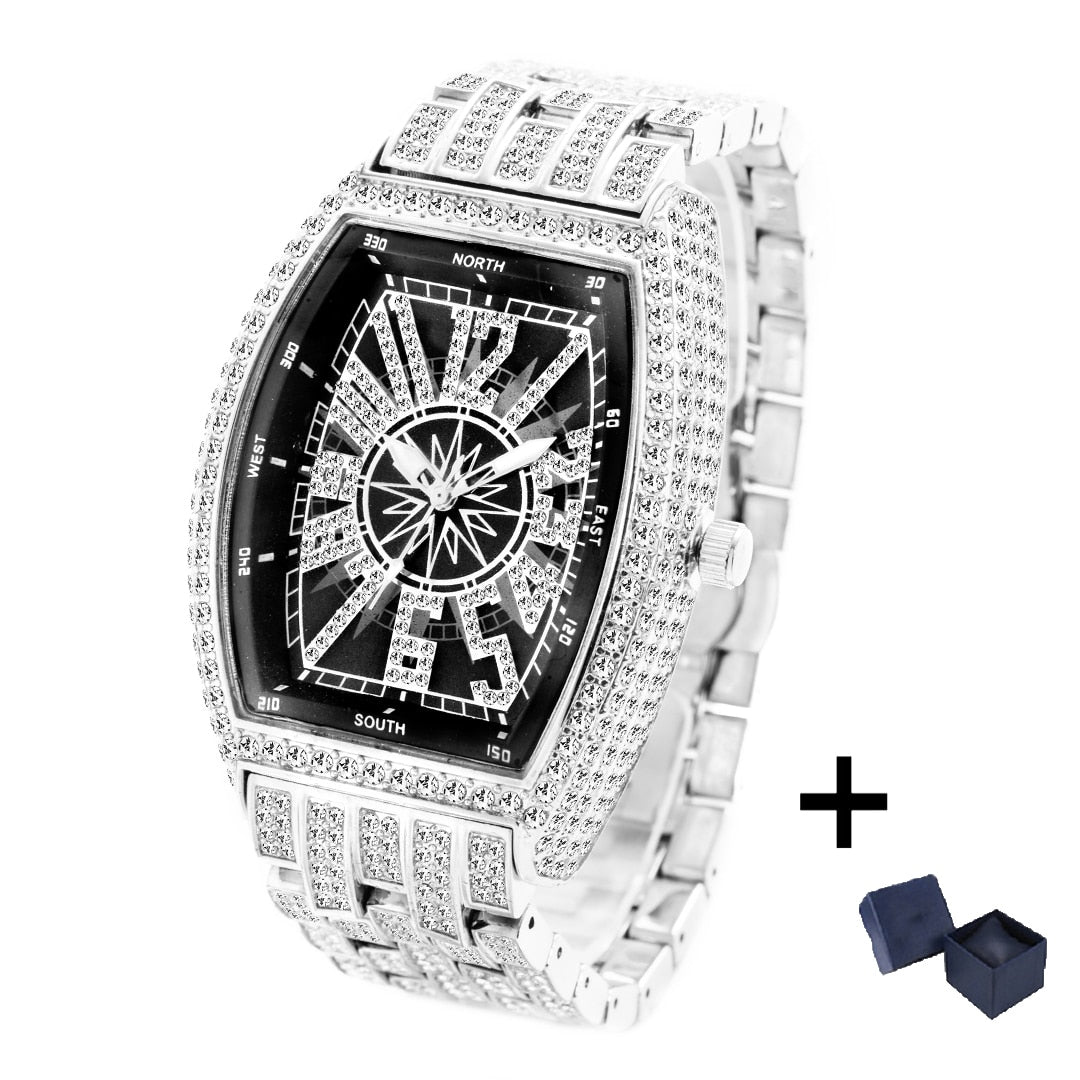 Iced Out Luxury Diamond Waterproof Watch