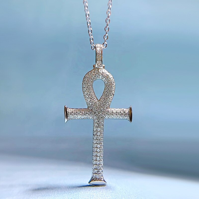 Handmade Moissanite Diamond Cross Necklace