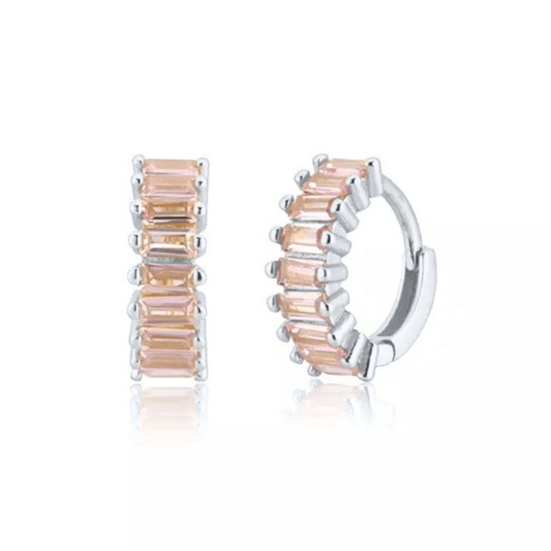 925 Sterling Silver Geometric Oval Hoop Earrings For Women