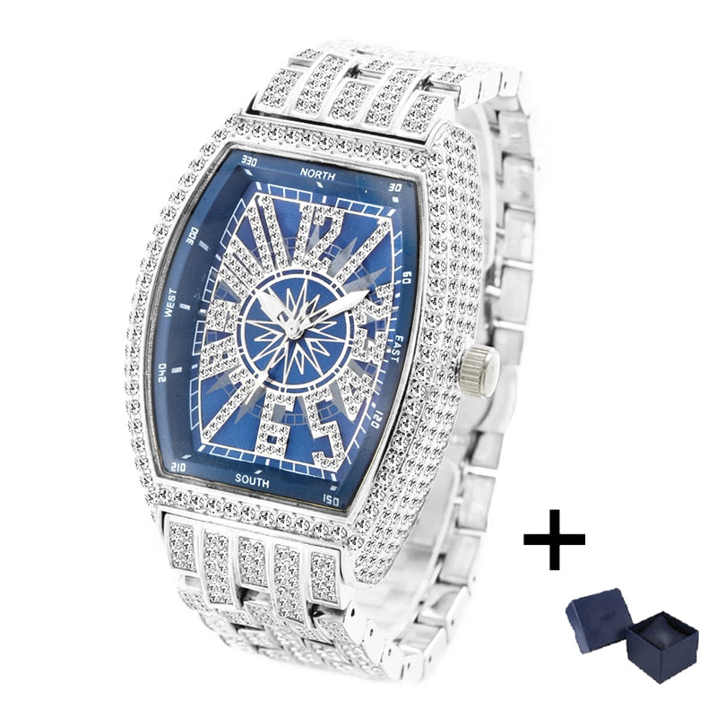 Iced Out Luxury Diamond Waterproof Watch