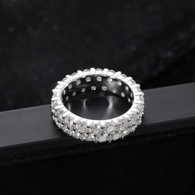 Top Quality 2 Row 3mm VVS1 Moissanite Diamond Ring