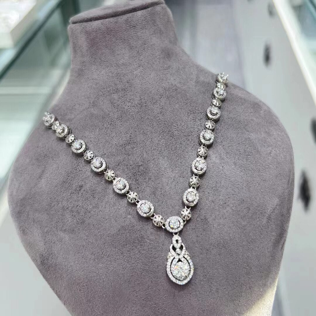 Classic Moissanite Full Diamond Pendant Necklace