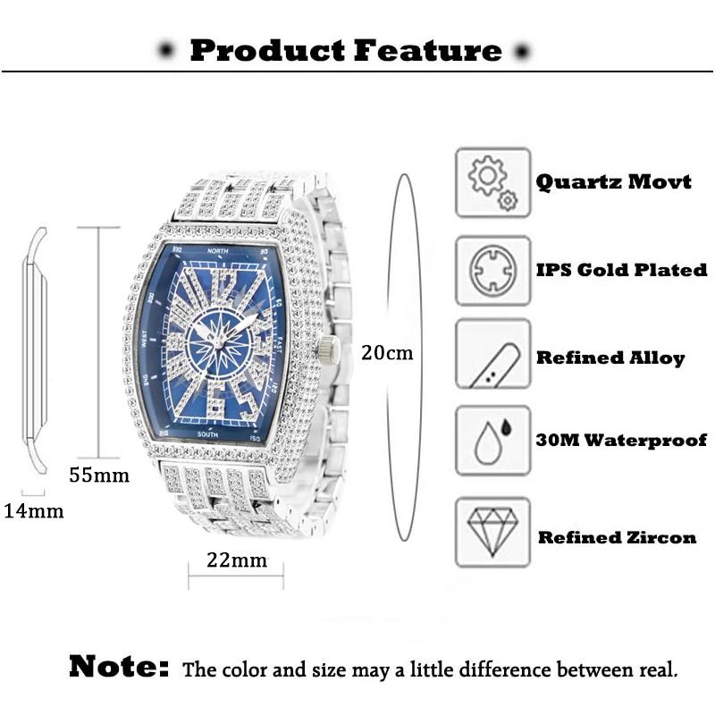 Iced Out Luxury Diamond Waterproof Watch