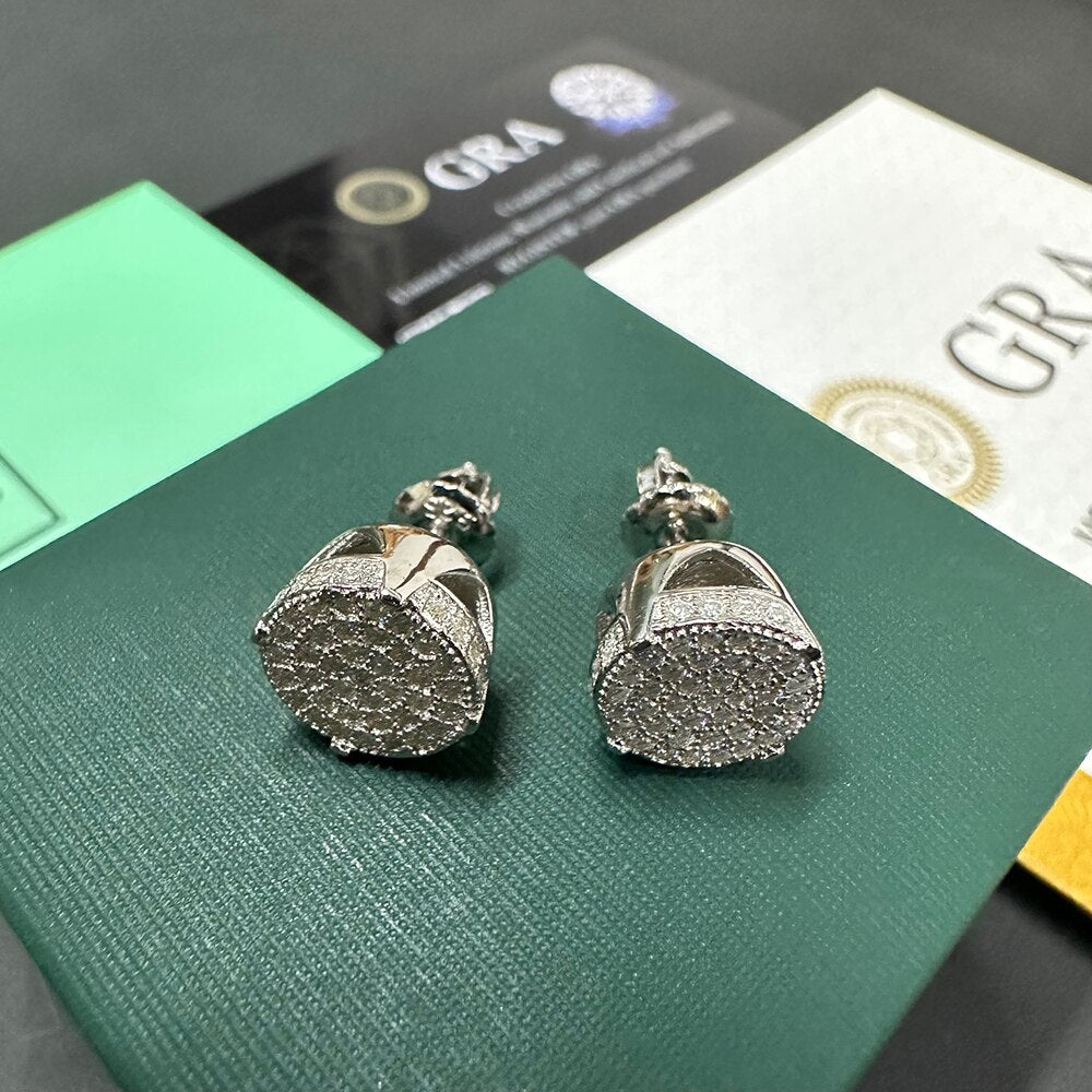 Classic Round Moissanite Earrings That Pass Diamond Tester