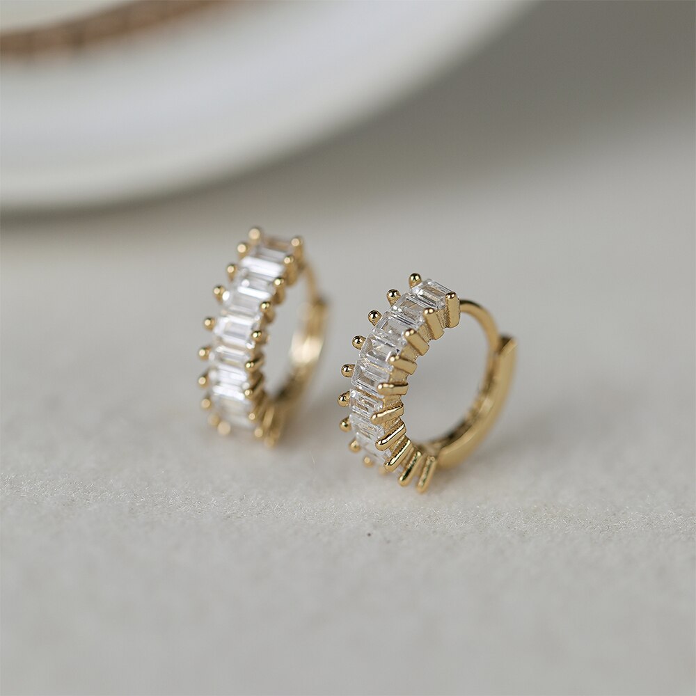 925 Sterling Silver Geometric Oval Hoop Earrings For Women