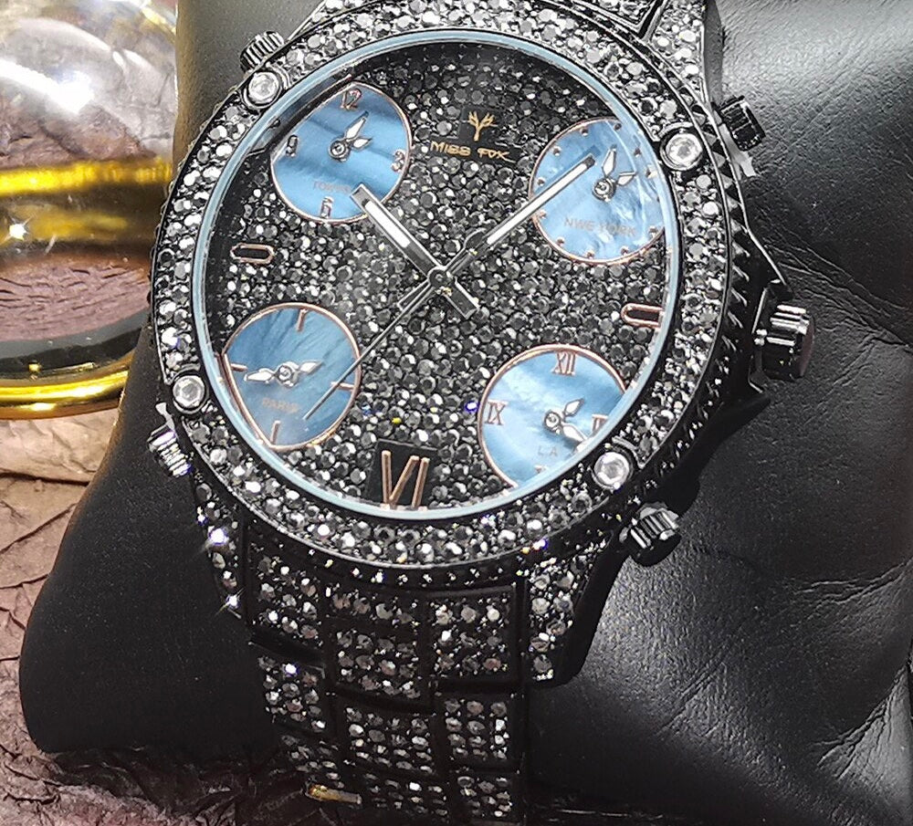 New Iced Out Mens Moissanite Watches